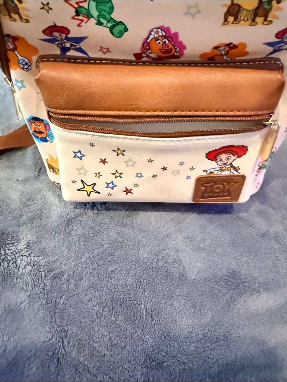 Disney Cream Toy Story Character Mini Backpack with Brown Trim
